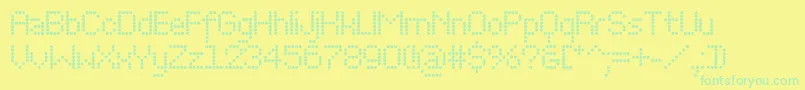 PerfocBold Font – Green Fonts on Yellow Background