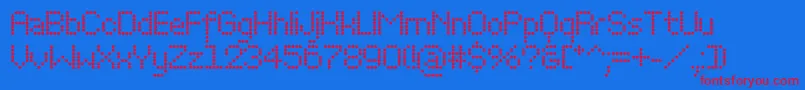 PerfocBold Font – Red Fonts on Blue Background