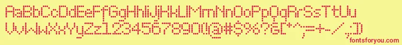 PerfocBold Font – Red Fonts on Yellow Background