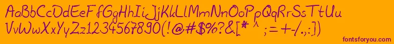 9juliust Font – Purple Fonts on Orange Background