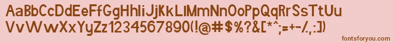 Więcej informacji o czcionce Bboron Czcionka Bboron – brązowe czcionki na różowym tle