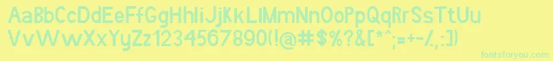 Weitere Informationen zur Bboron-Schriftart Bboron-Schriftart – Grüne Schriften auf gelbem Hintergrund