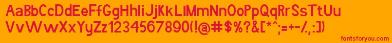 Bboron Font – Red Fonts on Orange Background