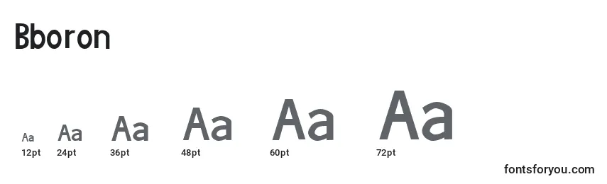 Bboron Font Sizes