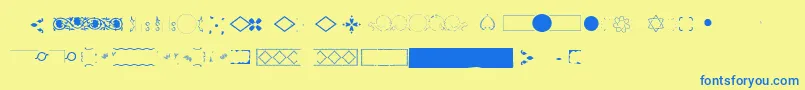 Pfornmtreasures2Layer2 Font – Blue Fonts on Yellow Background