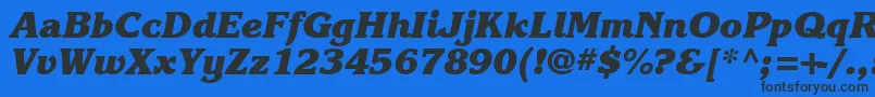 Karlajohnson8Heavycursivesh Font – Black Fonts on Blue Background