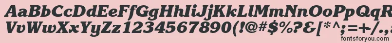フォントKarlajohnson8Heavycursivesh – ピンクの背景に黒い文字