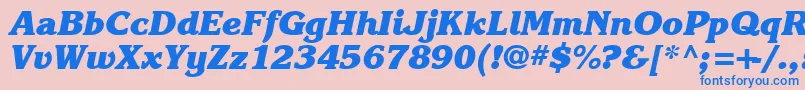 Karlajohnson8Heavycursivesh-Schriftart – Blaue Schriften auf rosa Hintergrund