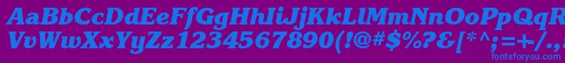フォントKarlajohnson8Heavycursivesh – 紫色の背景に青い文字