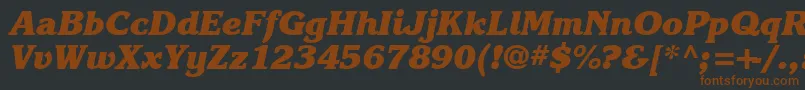 Шрифт Karlajohnson8Heavycursivesh – коричневые шрифты на чёрном фоне