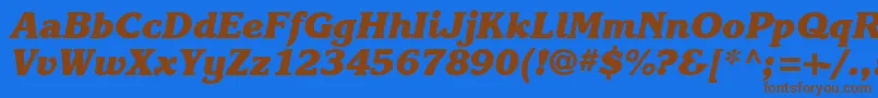 Karlajohnson8Heavycursivesh Font – Brown Fonts on Blue Background