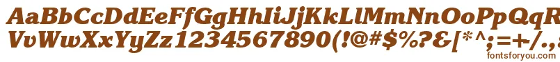 フォントKarlajohnson8Heavycursivesh – 白い背景に茶色のフォント