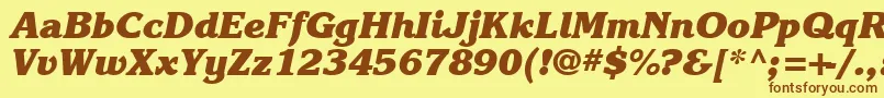 Karlajohnson8Heavycursivesh Font – Brown Fonts on Yellow Background