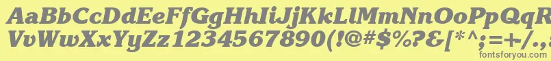 Шрифт Karlajohnson8Heavycursivesh – серые шрифты на жёлтом фоне