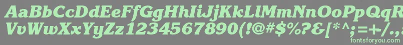 Шрифт Karlajohnson8Heavycursivesh – зелёные шрифты на сером фоне