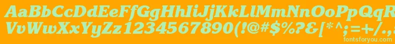 Karlajohnson8Heavycursivesh Font – Green Fonts on Orange Background