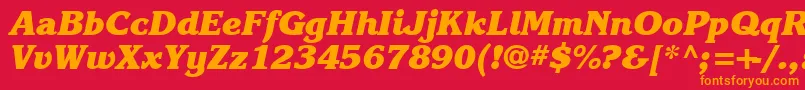 フォントKarlajohnson8Heavycursivesh – 赤い背景にオレンジの文字