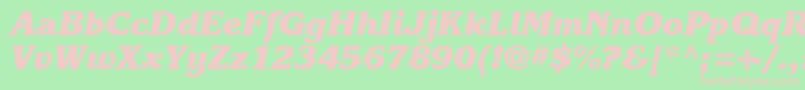 Karlajohnson8Heavycursivesh-fontti – vaaleanpunaiset fontit vihreällä taustalla