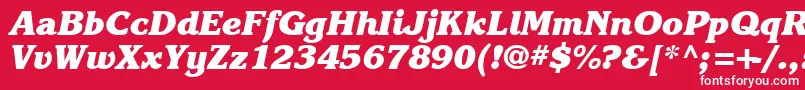 フォントKarlajohnson8Heavycursivesh – 赤い背景に白い文字