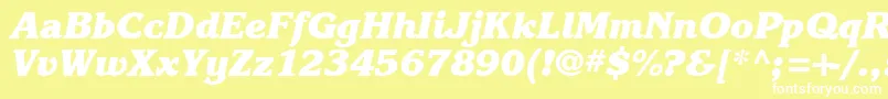 Шрифт Karlajohnson8Heavycursivesh – белые шрифты на жёлтом фоне