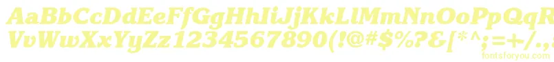 フォントKarlajohnson8Heavycursivesh – 白い背景に黄色の文字