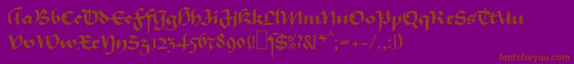 MaGkursiv1-Schriftart – Braune Schriften auf violettem Hintergrund