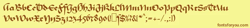 More about MaGkursiv1 Font MaGkursiv1 Font – Brown Fonts on Yellow Background