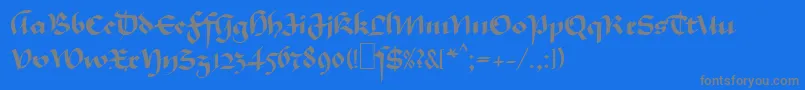 MaGkursiv1 Font – Gray Fonts on Blue Background