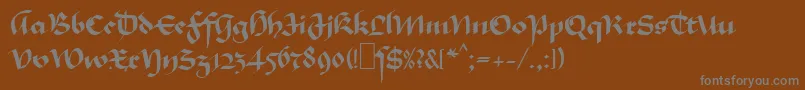 フォントMaGkursiv1 – 茶色の背景に灰色の文字