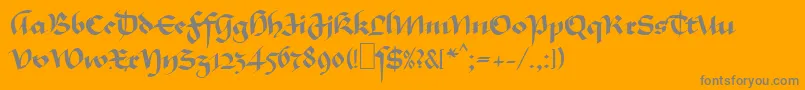 Weitere Informationen zur MaGkursiv1-Schriftart MaGkursiv1-Schriftart – Graue Schriften auf orangefarbenem Hintergrund