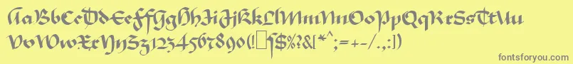 MaGkursiv1 Font – Gray Fonts on Yellow Background