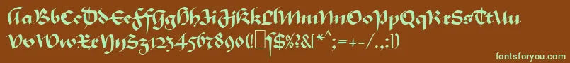 MaGkursiv1 Font – Green Fonts on Brown Background