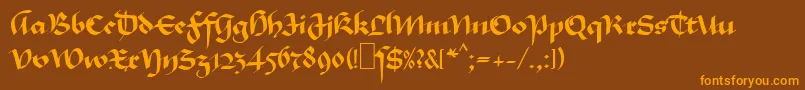 MaGkursiv1 Font – Orange Fonts on Brown Background