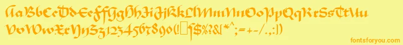MaGkursiv1 Font – Orange Fonts on Yellow Background