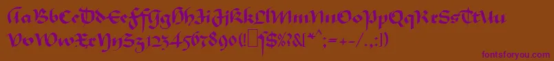 MaGkursiv1 Font – Purple Fonts on Brown Background