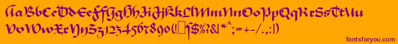 MaGkursiv1 Font – Purple Fonts on Orange Background