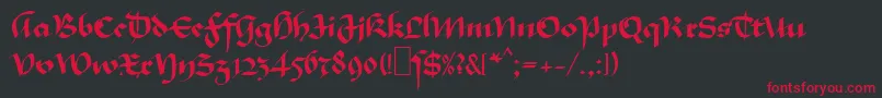Шрифт MaGkursiv1 – красные шрифты на чёрном фоне