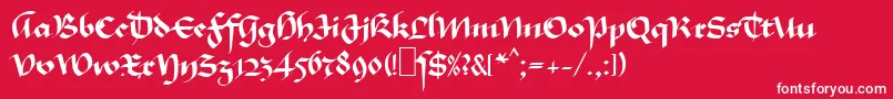 MaGkursiv1 Font – White Fonts on Red Background