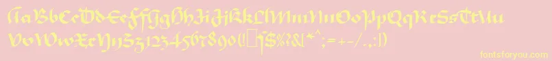 MaGkursiv1-Schriftart – Gelbe Schriften auf rosa Hintergrund