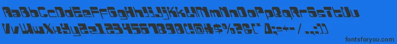 フォントDrosselmeyerleft – 黒い文字の青い背景