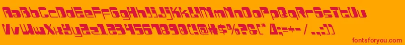フォントDrosselmeyerleft – オレンジの背景に赤い文字