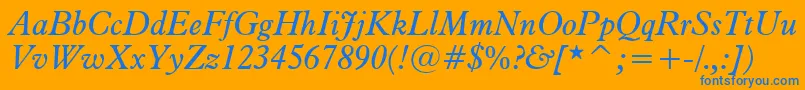 Aldine721ItalicBt-fontti – siniset fontit oranssilla taustalla