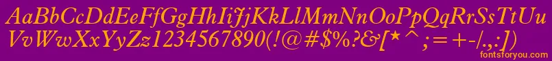 Aldine721ItalicBt Font – Orange Fonts on Purple Background