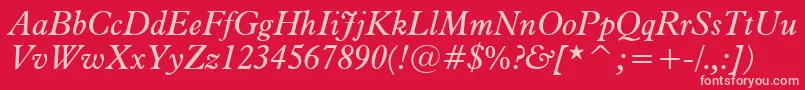 Aldine721ItalicBt Font – Pink Fonts on Red Background