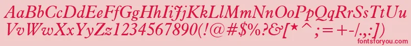 Aldine721ItalicBt Font – Red Fonts on Pink Background