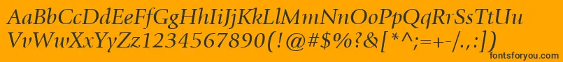 ItcGiovanniLtBookItalic Font – Black Fonts on Orange Background