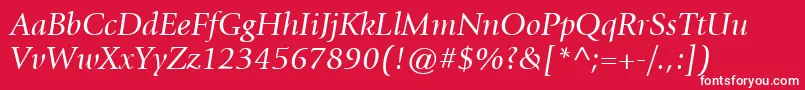 ItcGiovanniLtBookItalic Font – White Fonts on Red Background