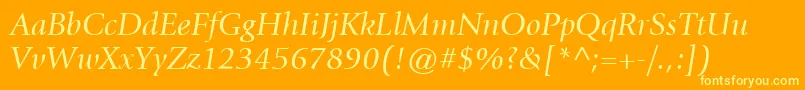 ItcGiovanniLtBookItalic Font – Yellow Fonts on Orange Background