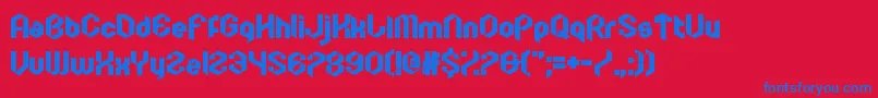 OnePillMakesYouLarger Font – Blue Fonts on Red Background