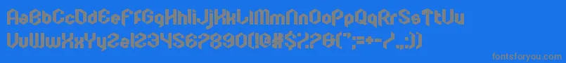 Fonte OnePillMakesYouLarger – fontes cinzas em um fundo azul